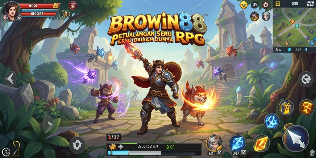 Screenshot gameplay BROWIN88 yang menampilkan aksi RPG yang mendebarkan.