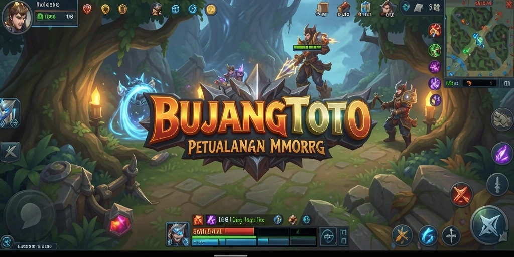 Screenshot utama BUJANGTOTO menampilkan aksi pertempuran dalam MMORPG.