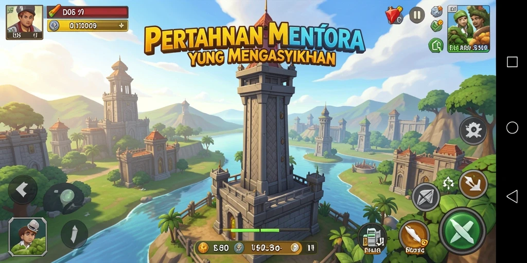 Tampilan menarik dari gameplay D06 dalam aksi Tower Defense.