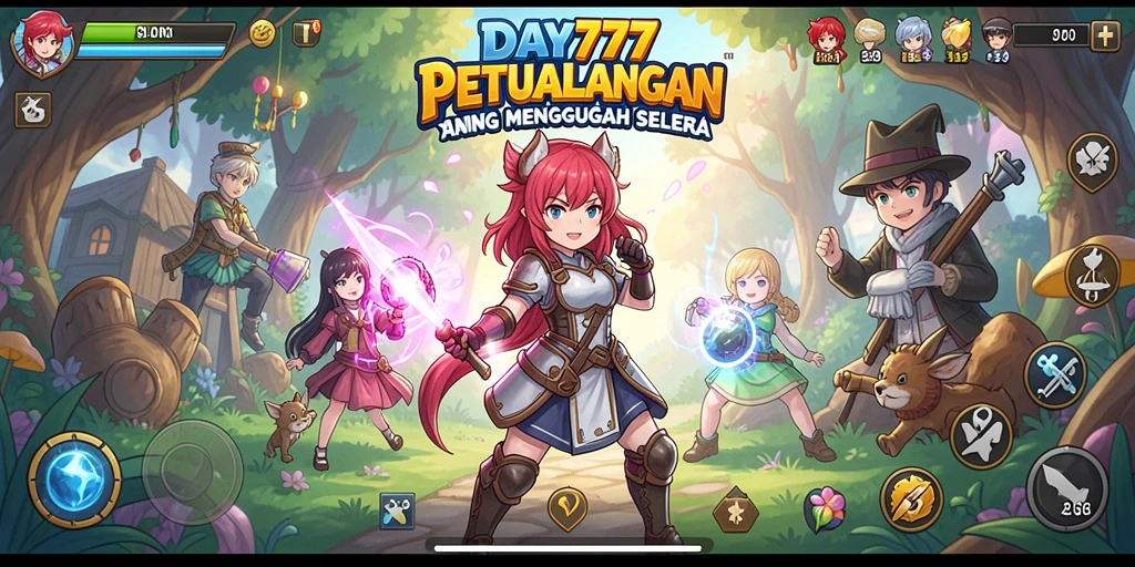 Screenshot DAY777 menampilkan aksi karakter dalam dunia anime yang memukau.