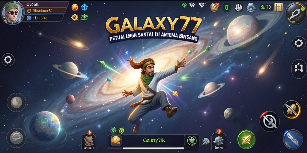Screenshot gameplay menarik dari GALAXY77 dengan warna cerah dan misi seru.
