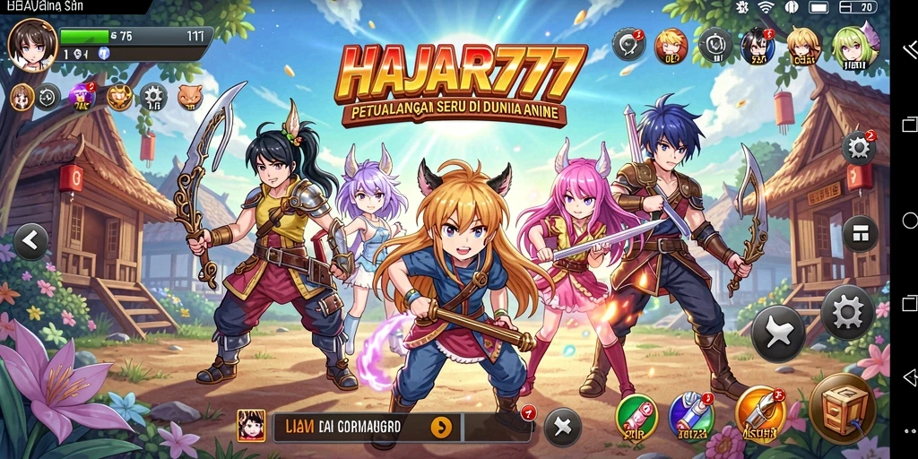 Tampilan gameplay seru di dunia Anime HAJAR777.