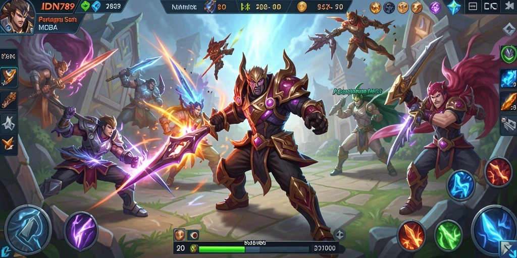 Screenshot IDN789 menunjukkan aksi menarik dalam game MOBA.