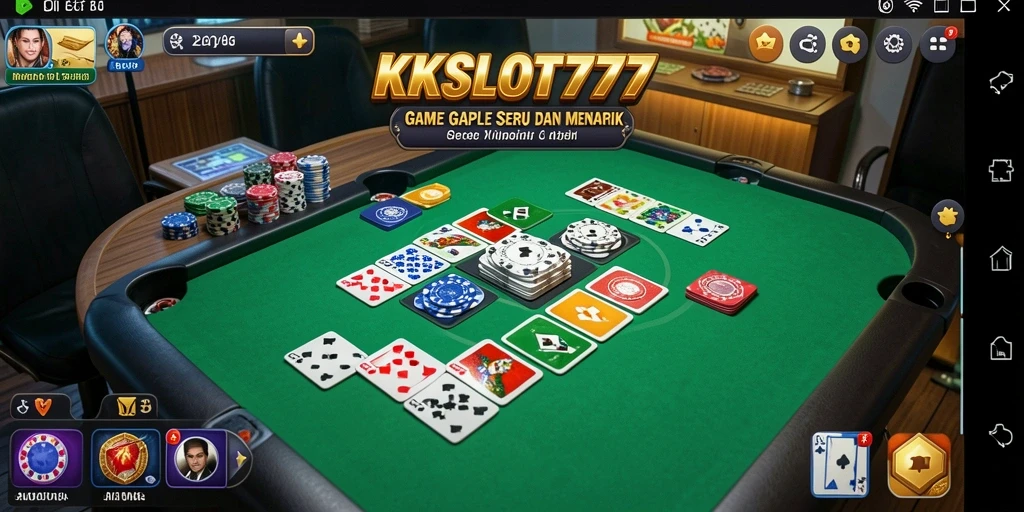 Screenshot gameplay KKSLOT777 yang menampilkan aksi permainan Gaple.