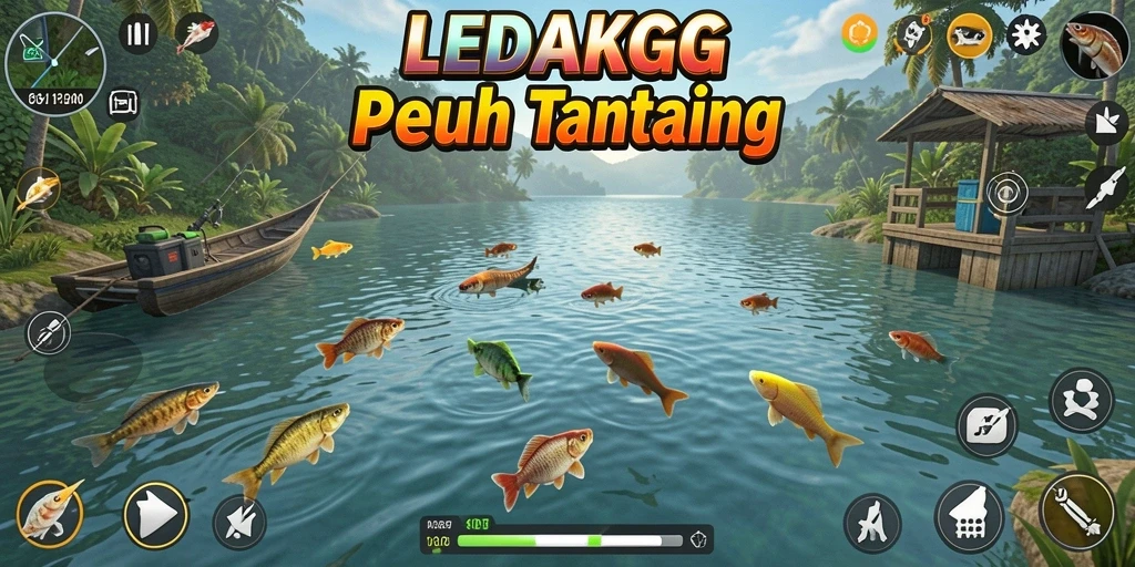 Tangkapan ikan yang spektakuler dalam gameplay LEDAKGG.