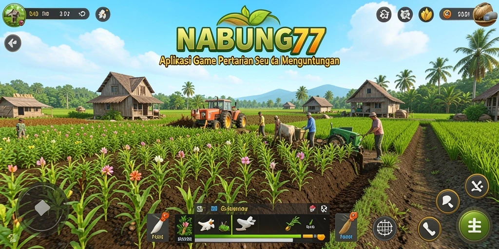 Tampilan gameplay NABUNG77 yang menunjukkan pertanian yang berkembang.