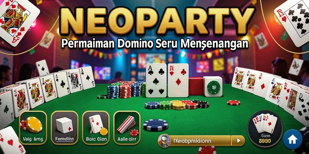 Screenshot gameplay NEOPARTY dengan aksi domino seru.