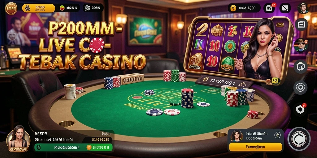Tampilan gameplay P200M yang mendebarkan dengan dealer langsung.