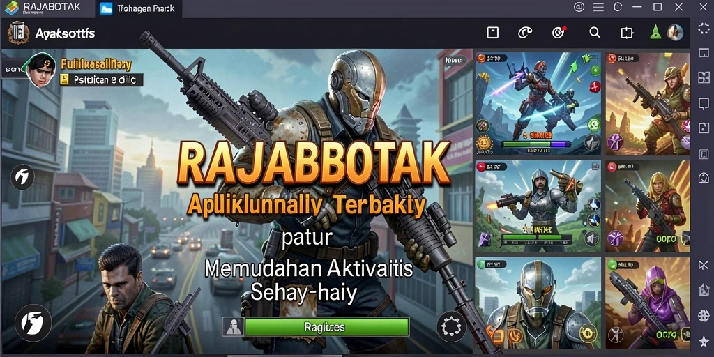 Tampilan antarmuka aplikasi RAJABOTAK yang user-friendly.