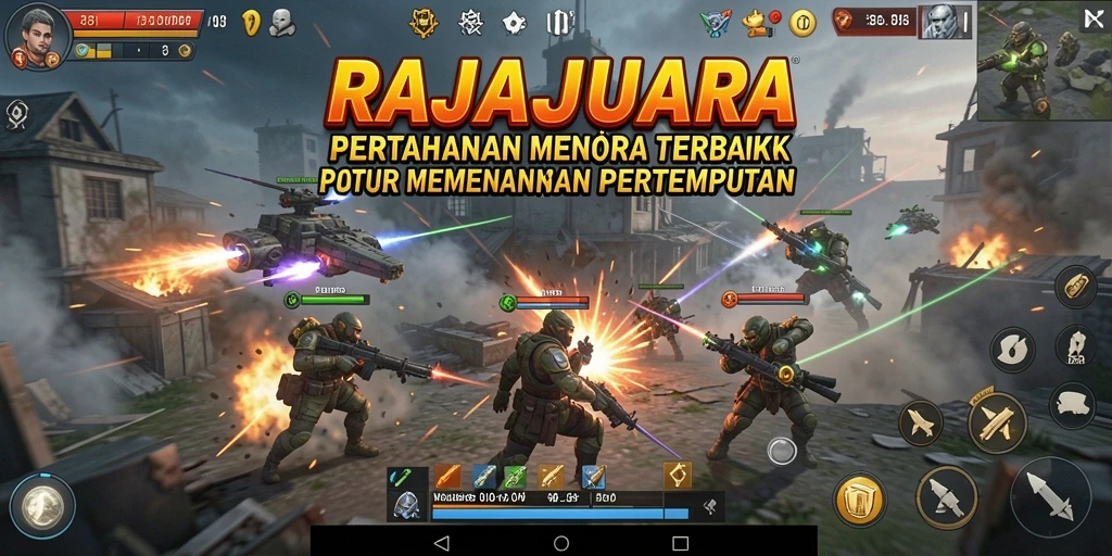 Tampilan epic gameplay Tower Defense di RAJAJUARA yang menegangkan.
