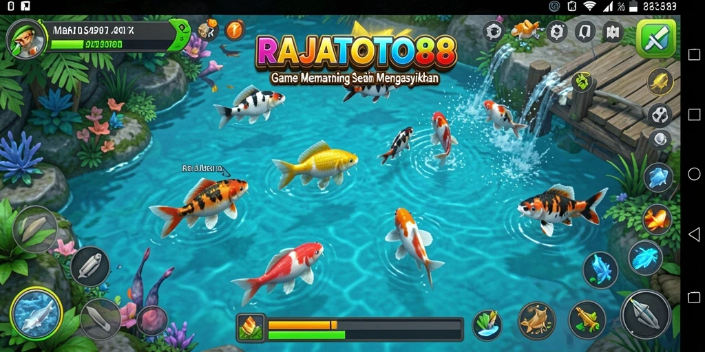 Tampilan gameplay seru dalam RAJATOTO88 saat memancing.