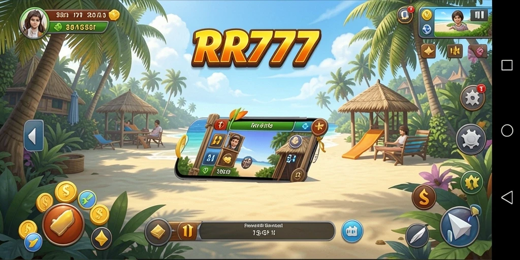 Tampilan gameplay RR777 yang menghibur dan penuh warna.