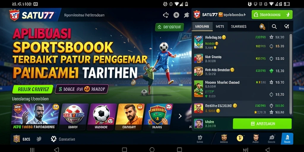 Gameplay menarik dan antarmuka pengguna dari SATU77.