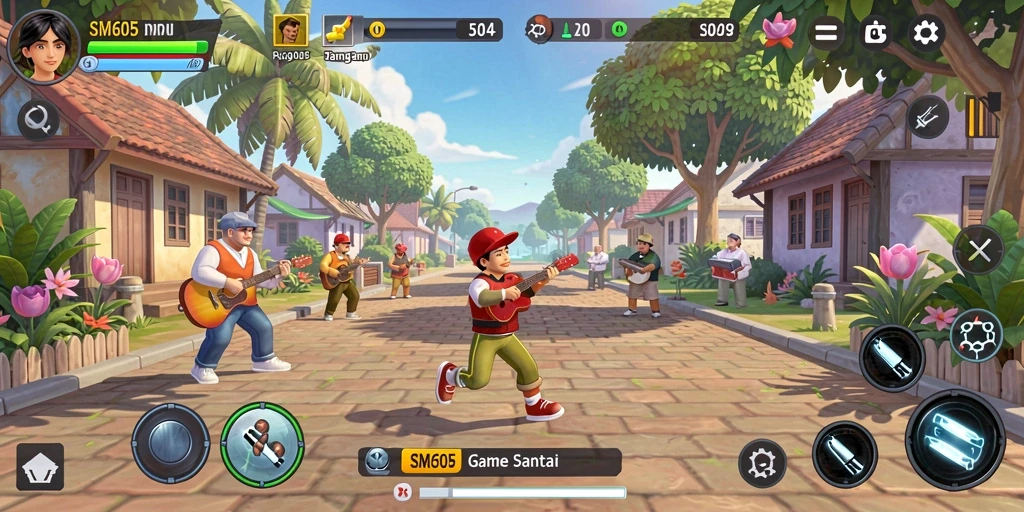 Tampilan gameplay <strong>SM605</strong> yang seru dan menghibur.