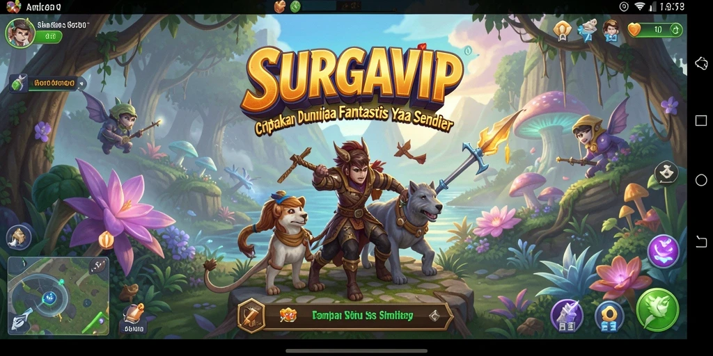 Tampilan gameplay SURGAVIP yang menawan dengan berbagai elemen simulasi.