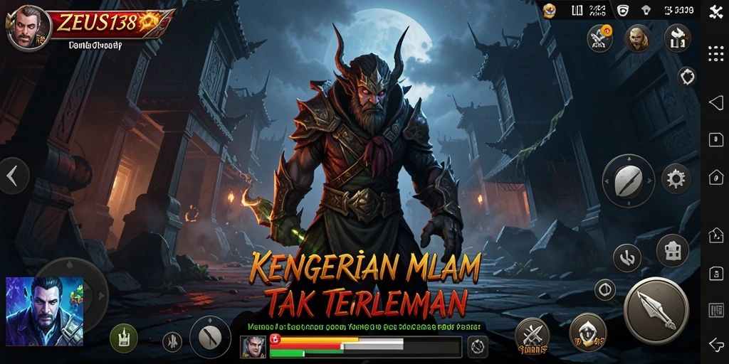 Tampilan gameplay <strong>ZEUS138</strong> yang menegangkan dengan suasana horror yang mencekam.